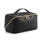 Water Resist PU Leather Makeup Bag Large Capacity Travel Toiletry Pouch