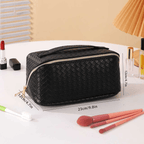 Water Resist PU Leather Makeup Bag Large Capacity Travel Toiletry Pouch