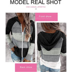 Women Casual Long Sleeve Zip Up Hooded Sweatshirt Hoodies
