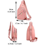 Women's Shoulder Sling Bag - Nylon Adjustable Strap Crossbody Purse