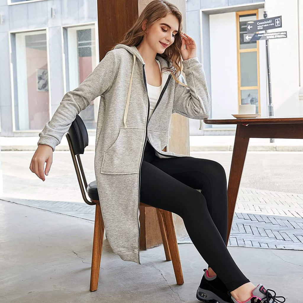Women's Long Zip-Up Hoodie