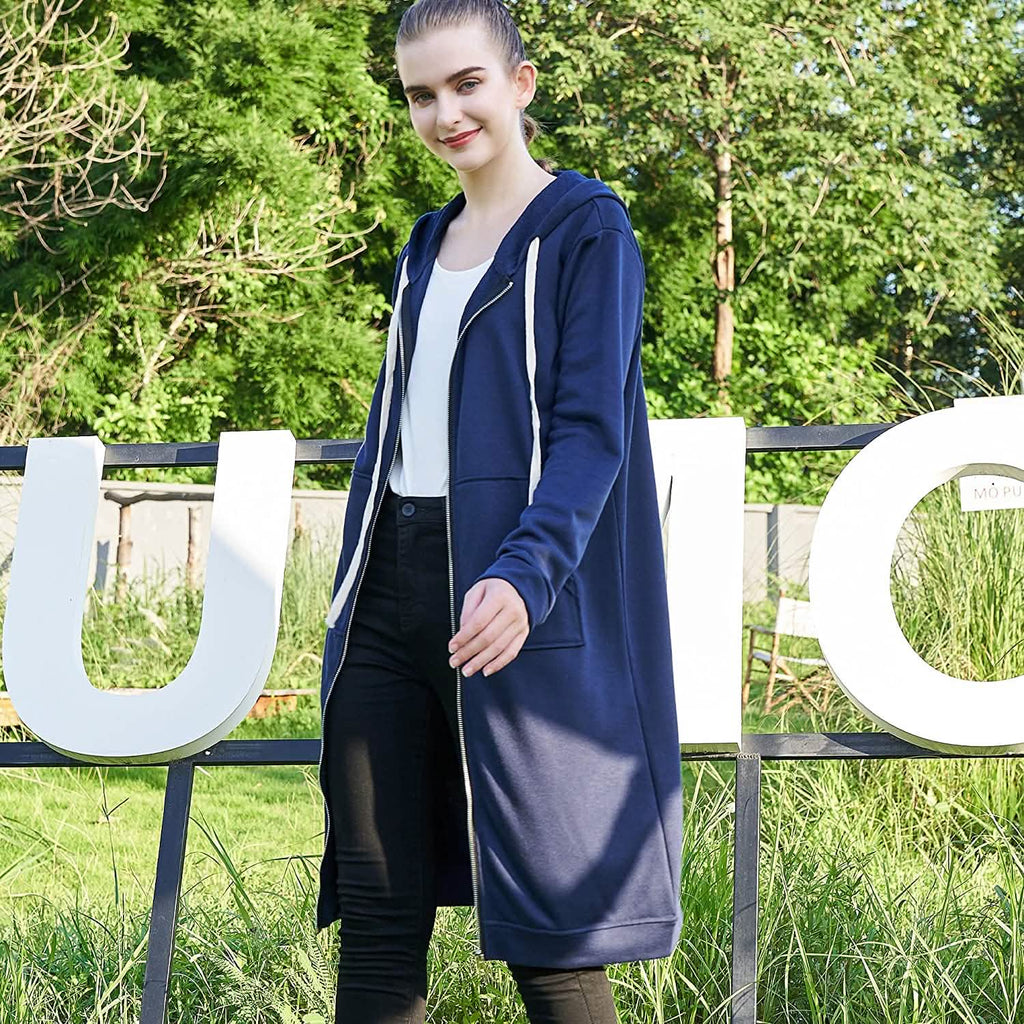 Women's Long Zip-Up Hoodie