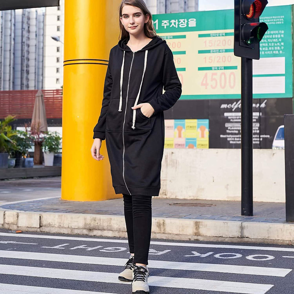 Women's Long Zip-Up Hoodie