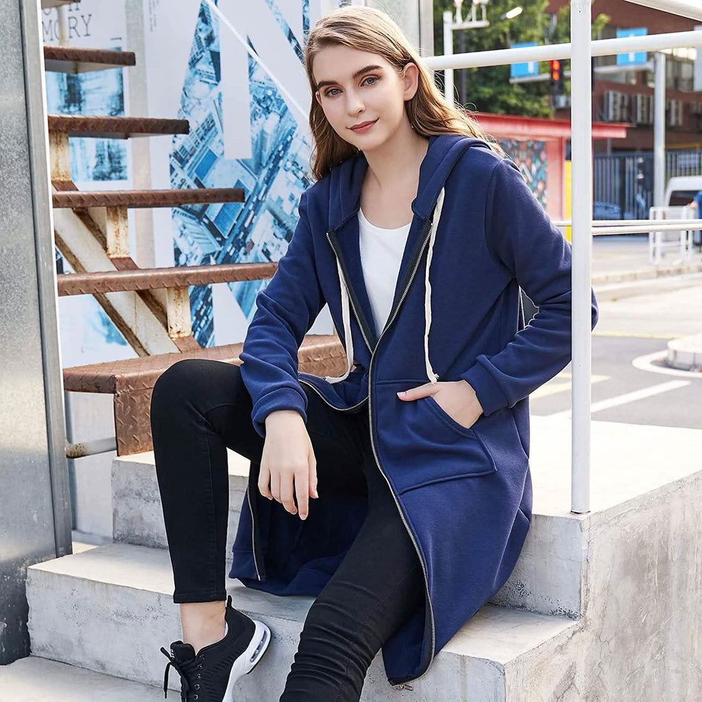 Women's Long Zip-Up Hoodie