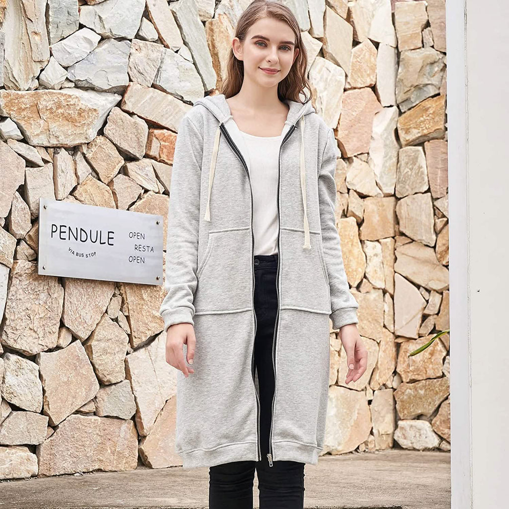 Women's Long Zip-Up Hoodie