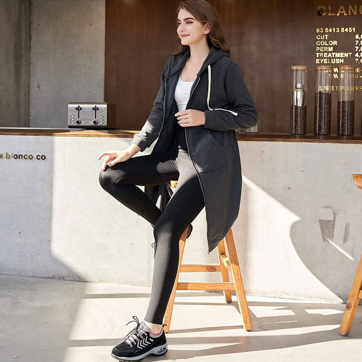 Women's Long Zip-Up Hoodie